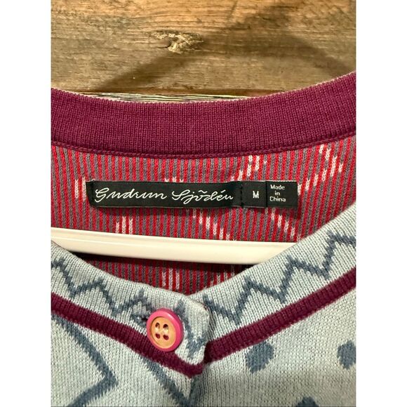 Gudrun Sjoden Cotton Multicolor Gradient Sweater Cardigan Size M - Picture 3 of 7
